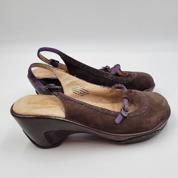 J-41 Adventure On Womens Brown Suede Med Heel Slingback Shoes Comfort Size 6.5 M - Picture 3 of 11